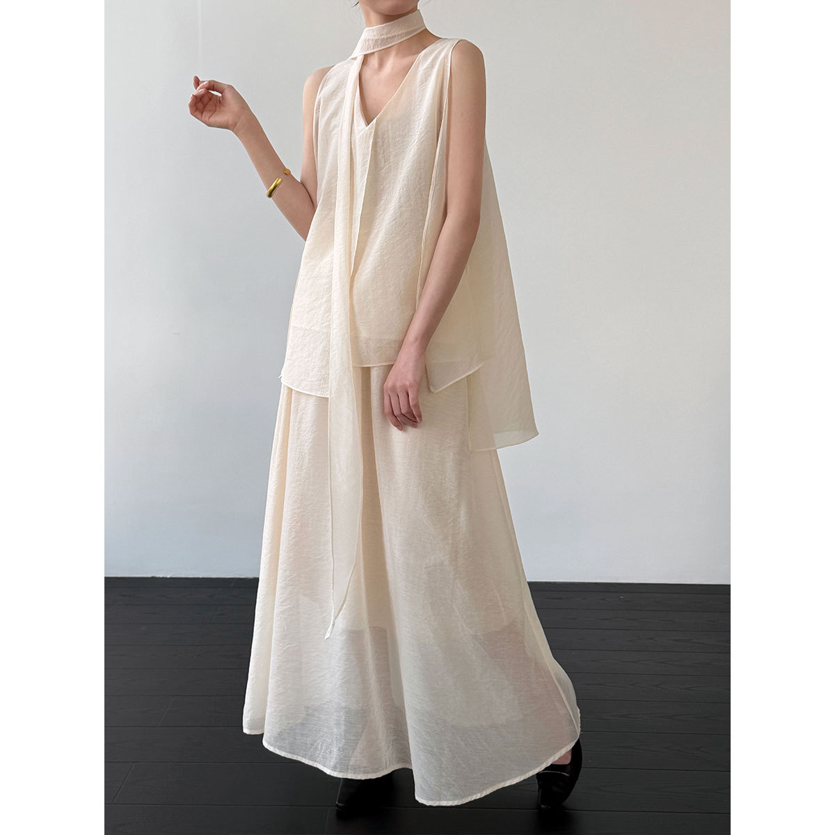 Wide Leg Palazzo Pants - 2026 Setelan Wanita Dua Potong Blus