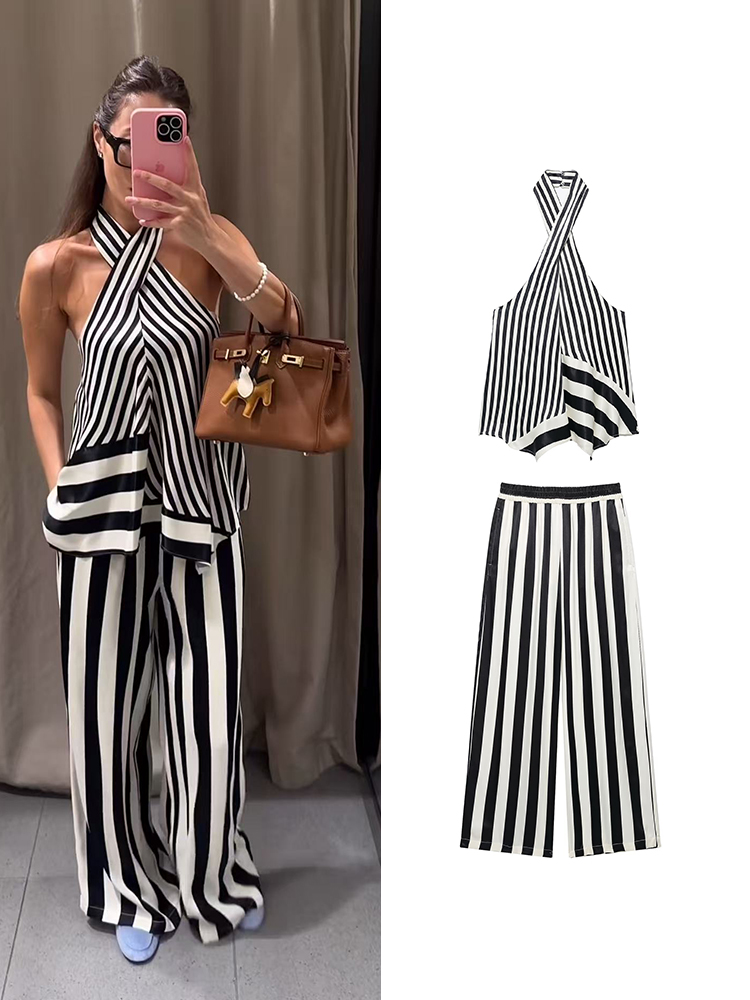 Wide Leg Palazzo Pants - TFMLN 2026 Setelan Wanita dengan Atasan