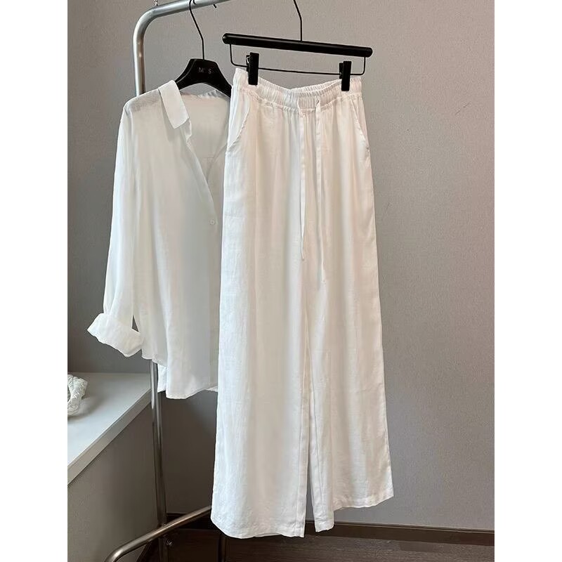 Wide Leg Palazzo Pants - Setelan Celana Lebar dan Kemeja Wanita
