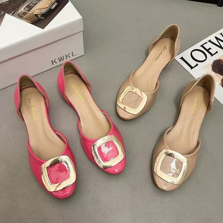 Women'S Fashion Sandals - Sepatu Wanita Model Buckle Hollow Flat,