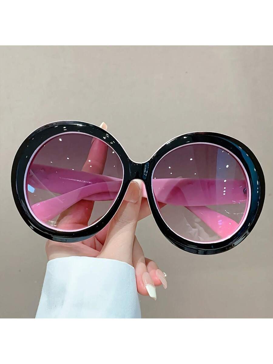 Women'S Fashion Glasses Non Prescription - Kacamata Wanita Bingkai Bulat Besar -