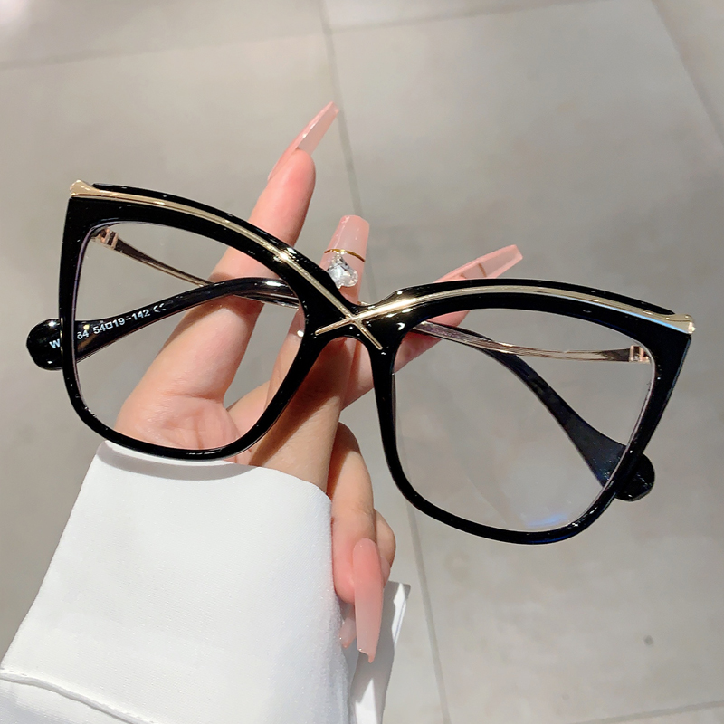 Women'S Fashion Glasses Non Prescription - KAMMPT Kacamata Mata Kucing Ukuran Besar