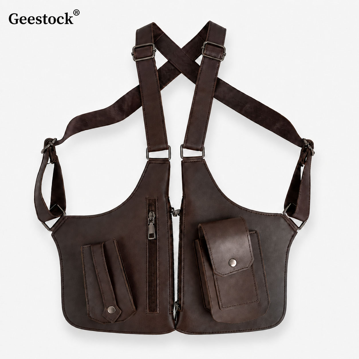 Women'S Fashion Utility Vest - Tas Rompi Kulit Pria Wanita, Tas