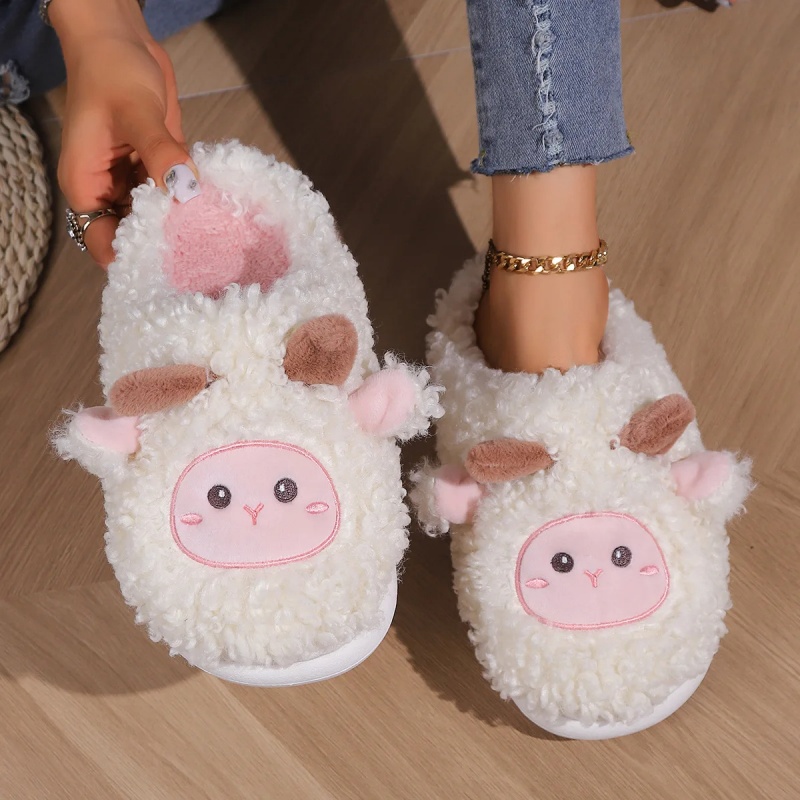Women'S Fashion Sandals - Sandal Rumah Bulu Domba Lucu Musim