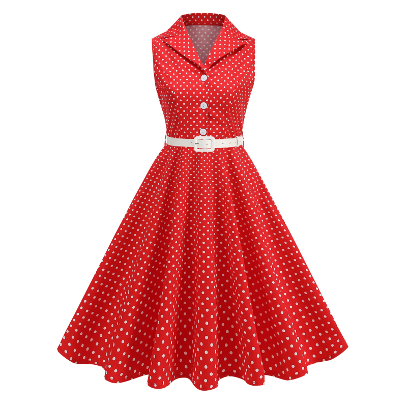 Women'S Fashion In The 1950S - Gaun musim panas tanpa lengan temperamen