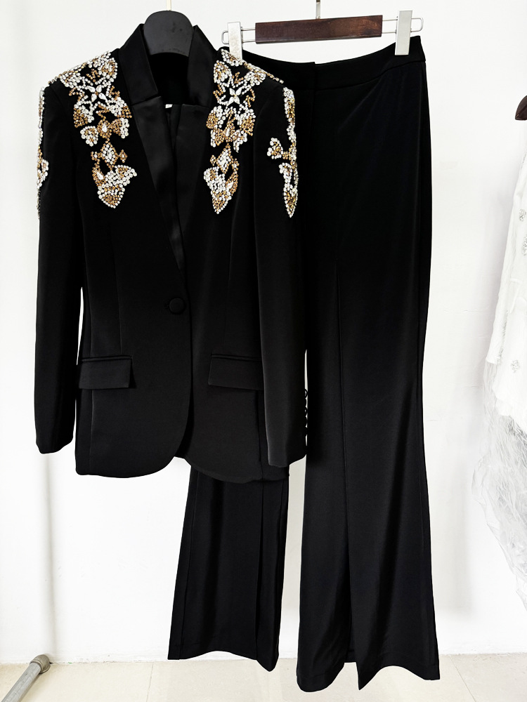HIGH STREET Setelan Desainer T - Wide Leg Palazzo Pants ulasan dan harga