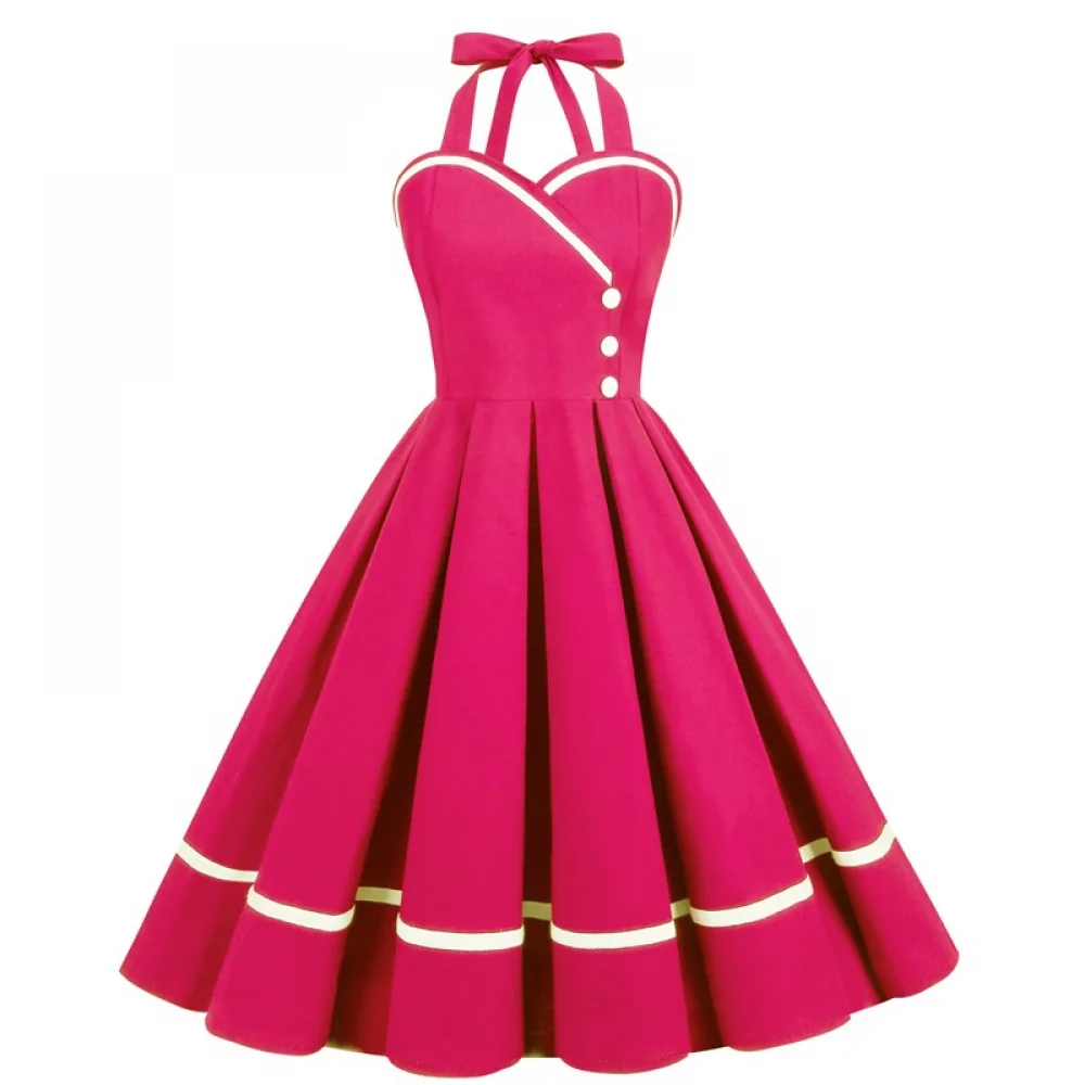 Gaun Retro Halloween 50S 60S 8 - Women Fashion 80S ulasan dan harga
