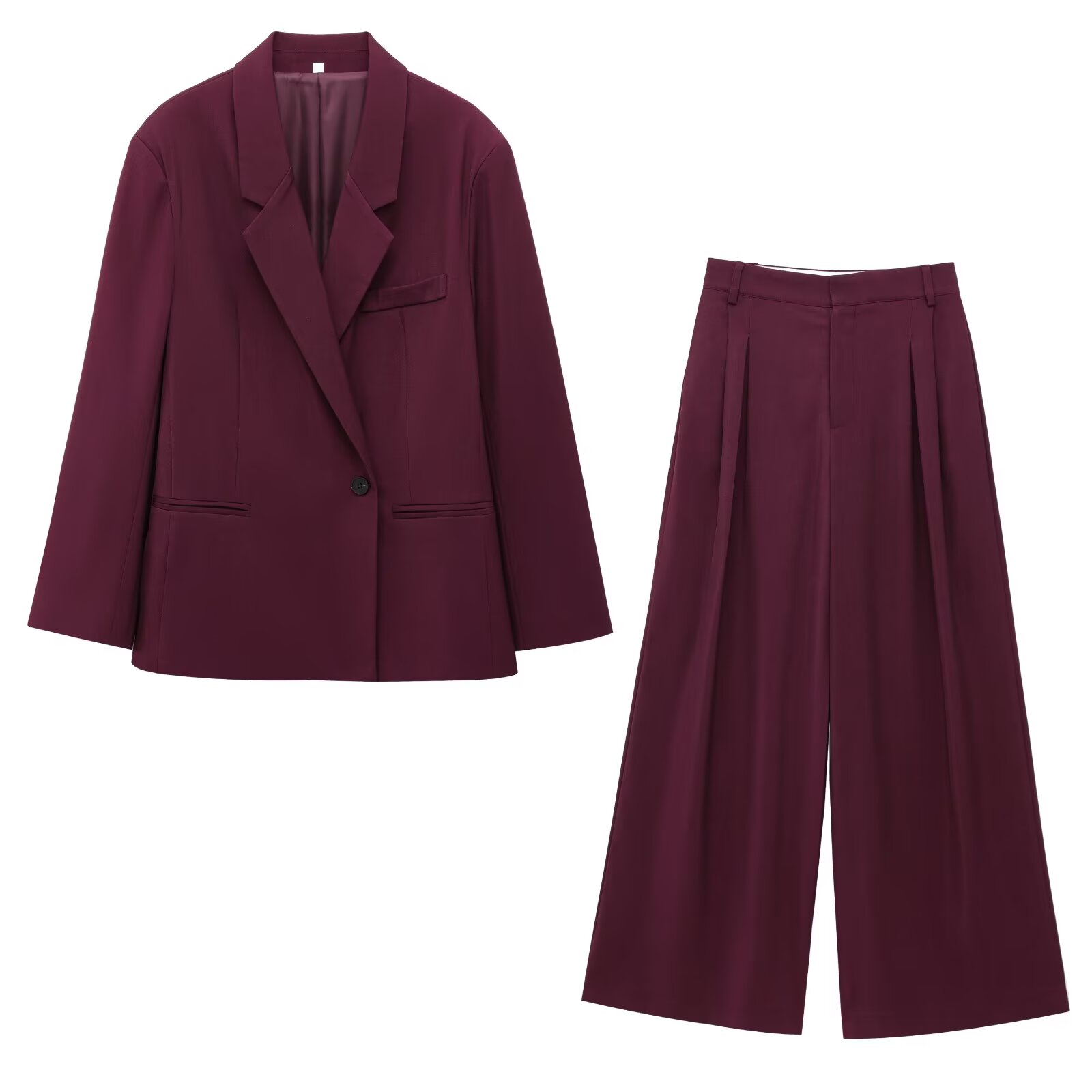 Setelan Blazer Wanita + Celana - Wide Leg Palazzo Pants ulasan dan harga