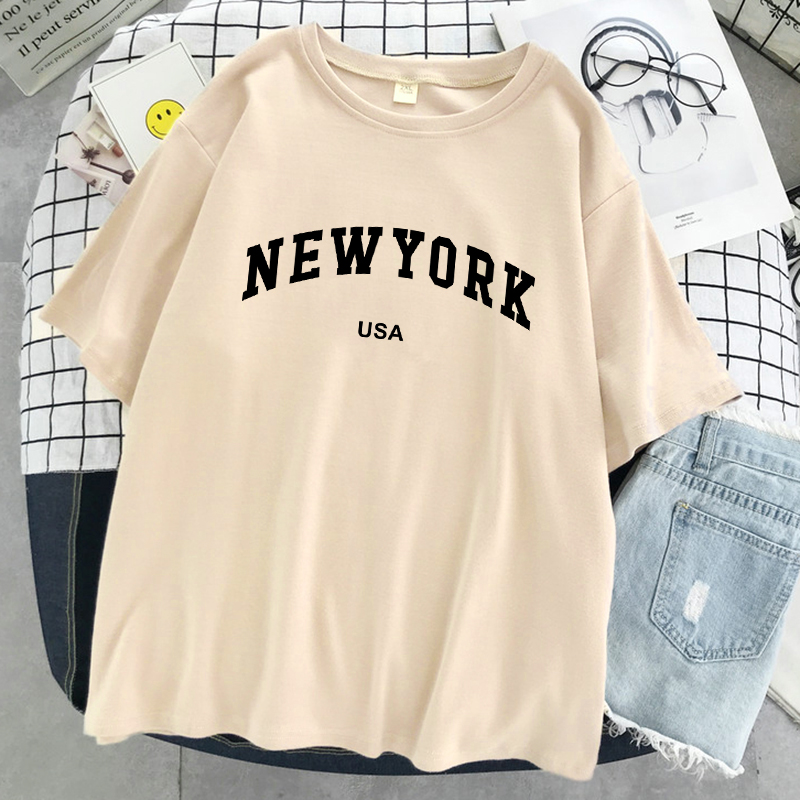 New York kaus grafis huruf Kot - Women Fashion Usa ulasan dan harga