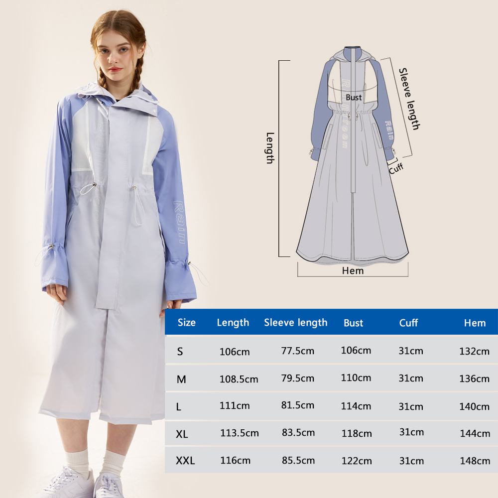 Jas Hujan Wanita Model Trench  - Women'S Fashion Raincoat ulasan dan harga