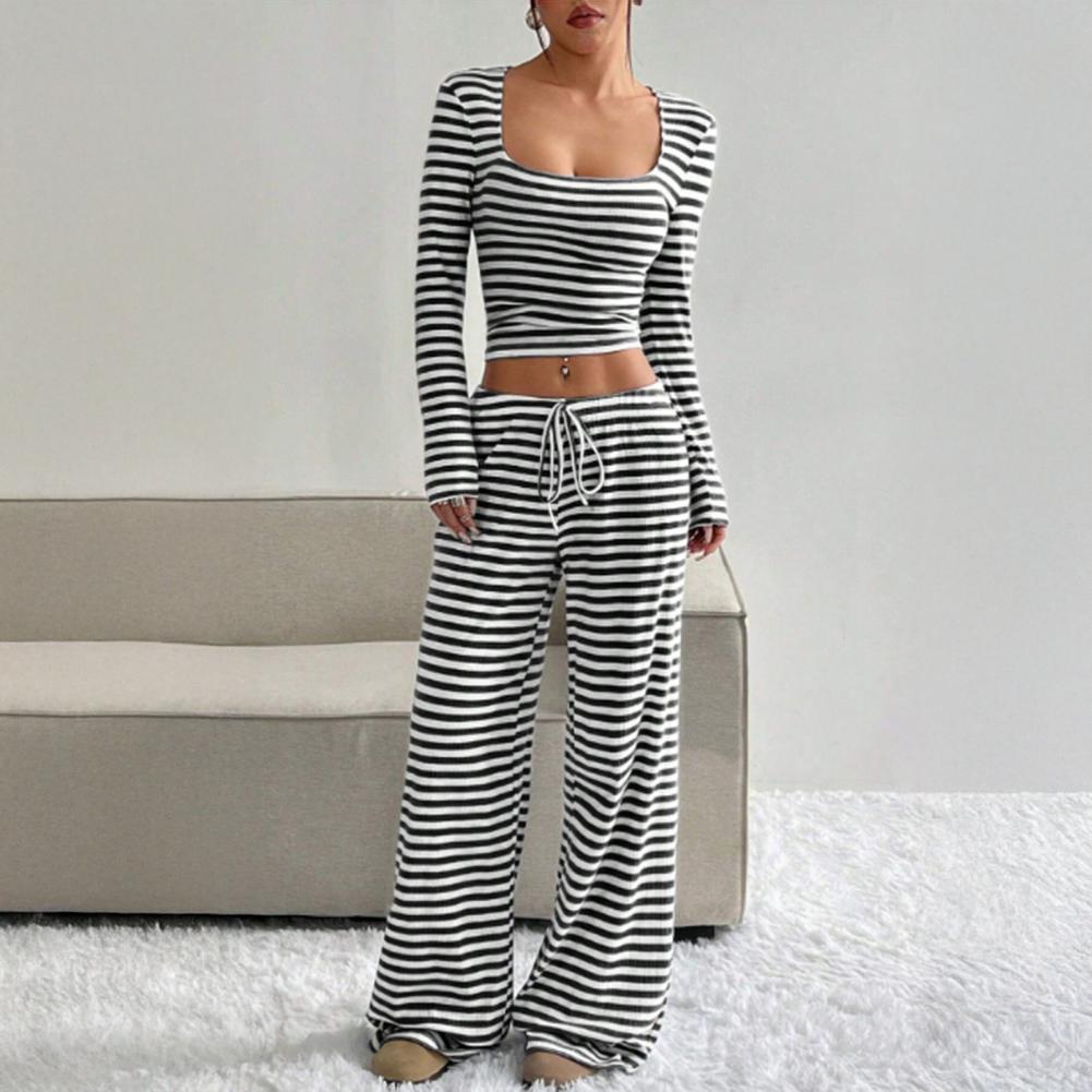 Setelan Wanita 2 Potong Motif  - Wide Leg Palazzo Pants ulasan dan harga