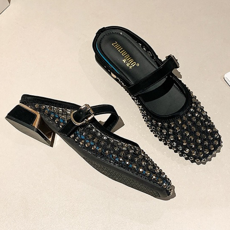 Sendal Wanita Model Mules Hak  - Women'S Fashion Sandals ulasan dan harga