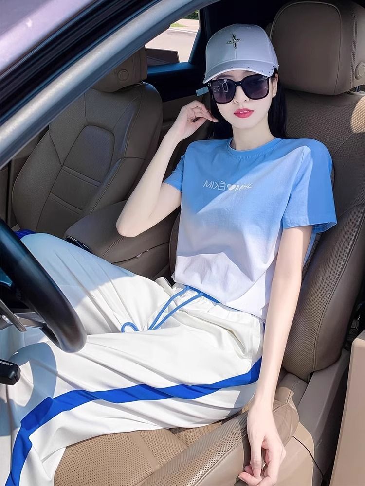 T-shirt lengan pendek warna mo - Wide Leg Palazzo Pants ulasan dan harga