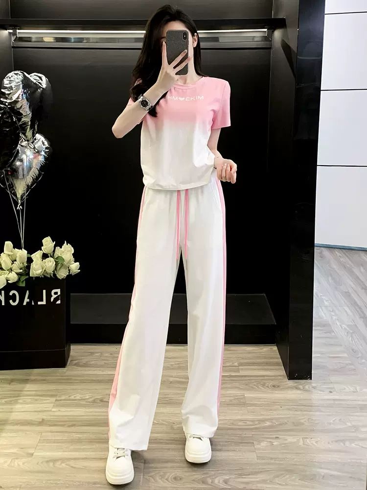 T-shirt lengan pendek warna mo - Wide Leg Palazzo Pants ulasan dan harga