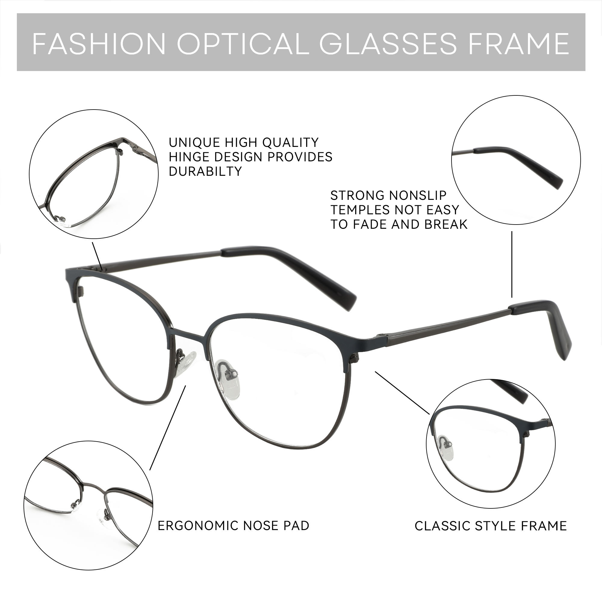 ZENOTTIC Fashion Square Bingka - Women'S Fashion Glasses Non Prescription ulasan dan harga