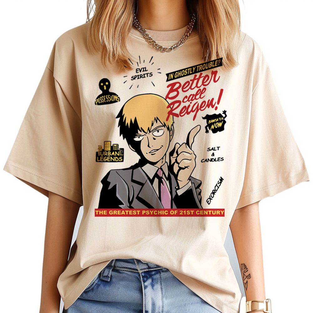 Kaus Mob Psycho 100 Wanita Psy - Women Fashion 80S ulasan dan harga