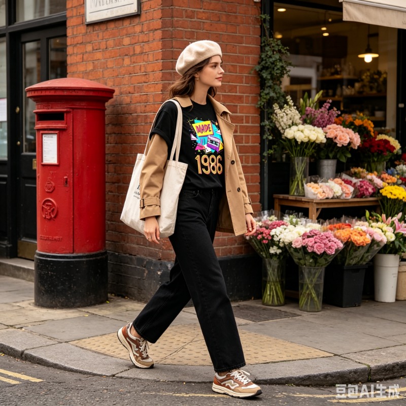 Kaos Grafis Retro 80-an Wanita - Women Fashion 80S ulasan dan harga