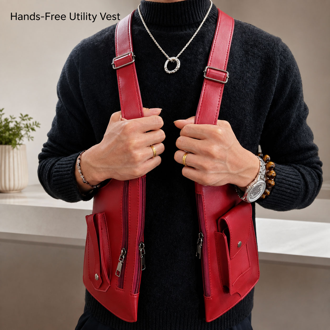 Tas Rompi Kulit Pria Wanita, T - Women'S Fashion Utility Vest ulasan dan harga