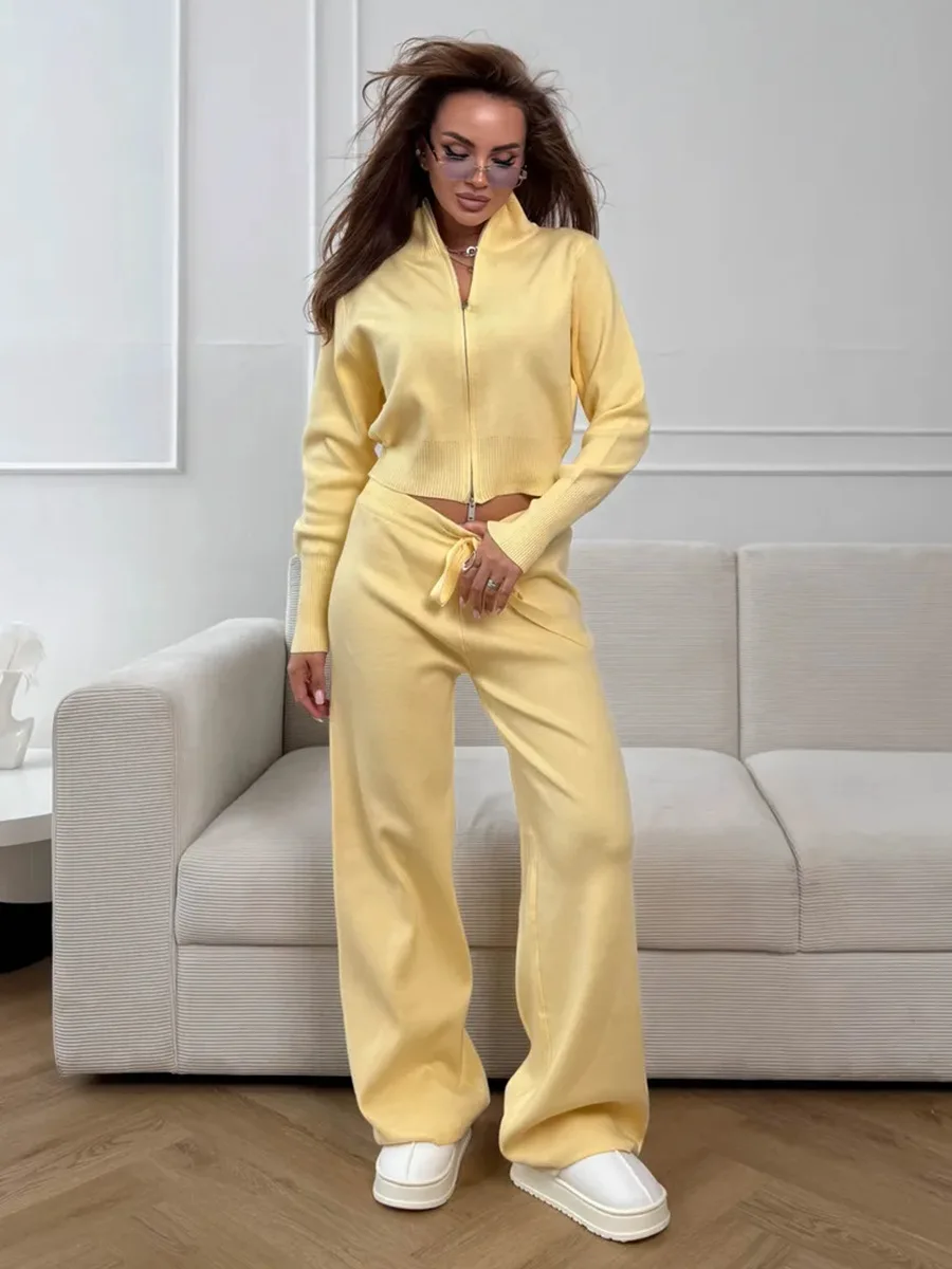 Wolfeel Set Celana Rajut Ritsl - Wide Leg Palazzo Pants ulasan dan harga