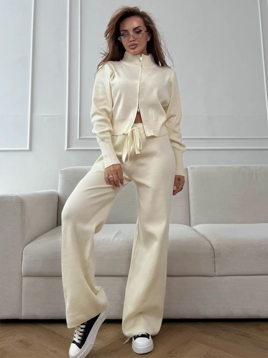 Wolfeel Set Celana Rajut Ritsl - Wide Leg Palazzo Pants ulasan dan harga